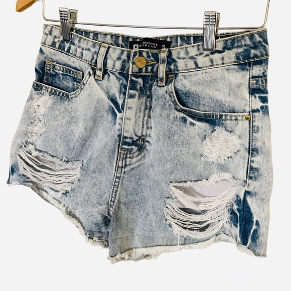 PENSHOPPE Denimlab Distressed light wash denim Jean Shorts S - Picture 2 of 6